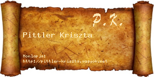 Pittler Kriszta névjegykártya